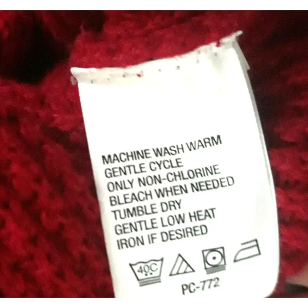 Timberland Sweater Women Medium Wine Red Pullover Long Sleeve Logo - Picture 10 of 11